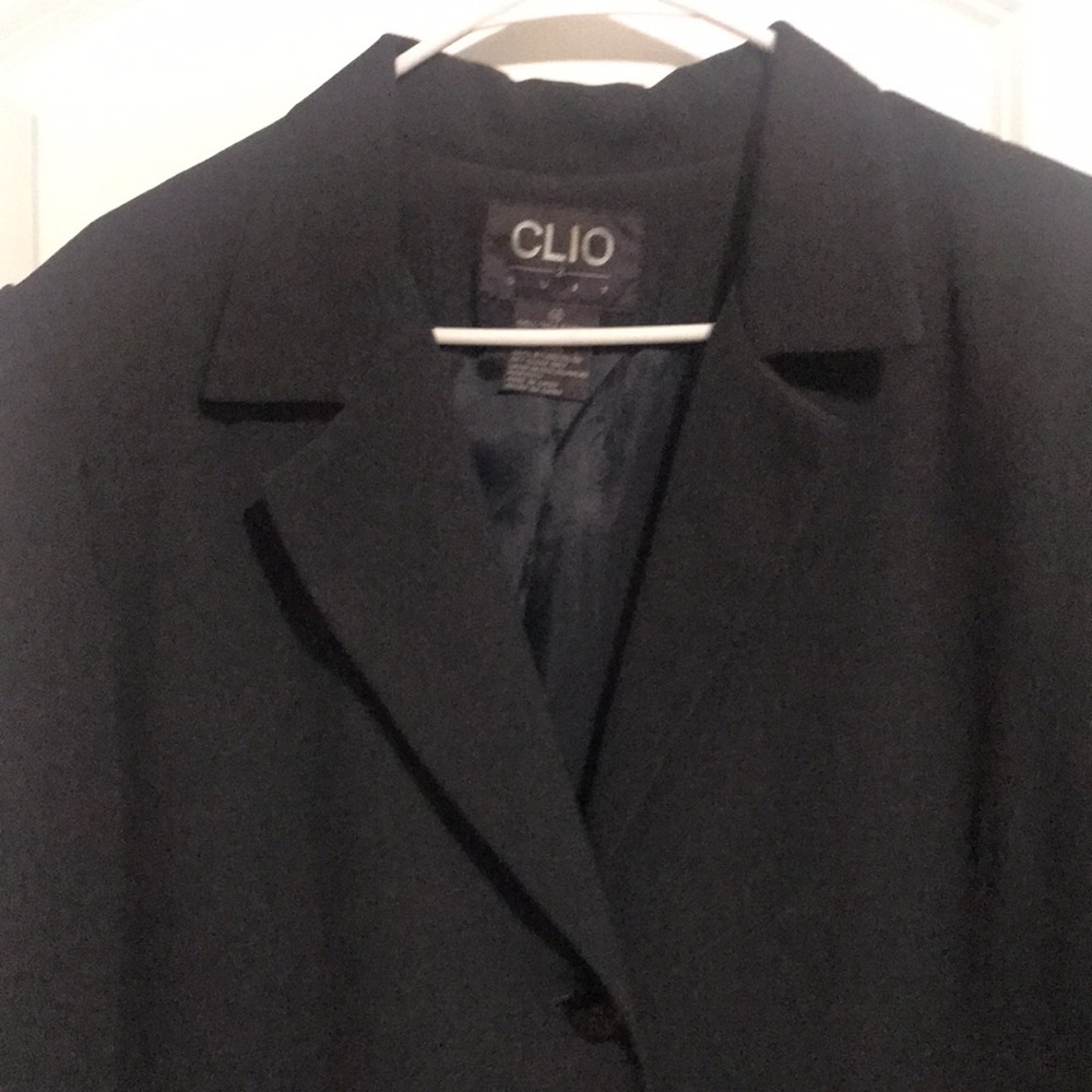 CLIO size 16 dark gray polyester long blazer